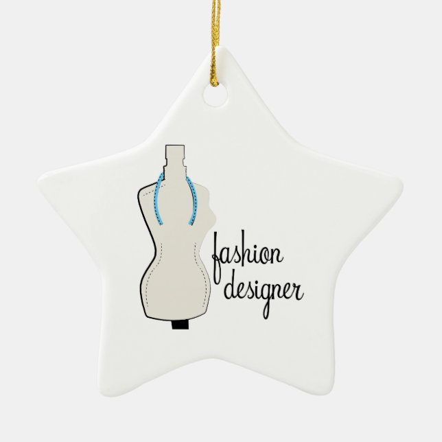 Fashion Designer Ceramic Tree Decoration (Front)