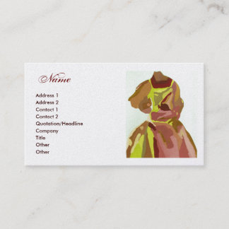 "Fashion Designer" Golden Brown Dress Business Card