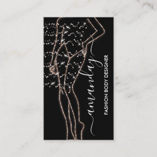 Fashion Designer Logo QR Rose Body Care Rose Glam Business Card