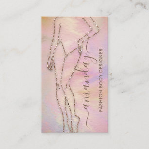 Fashion Designer Logo QR Rose Body Shape BeautySPA Business Card