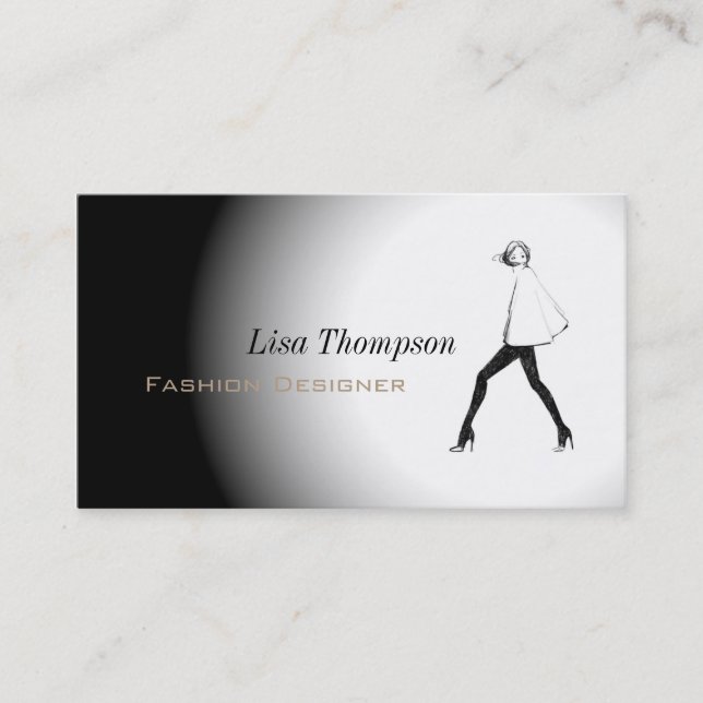 Fashion Designer Model Style Clothes Stylist Business Card (Front)