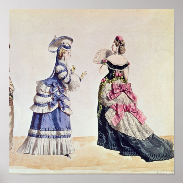 Fashion designs for women from the 1860's poster (Front)