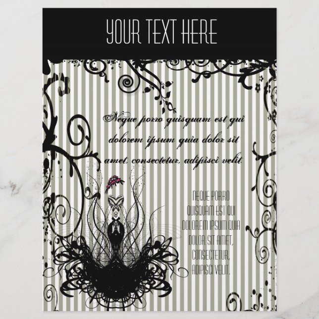 Fashion Diva Black and White Swirled Striped Flyer (Front)