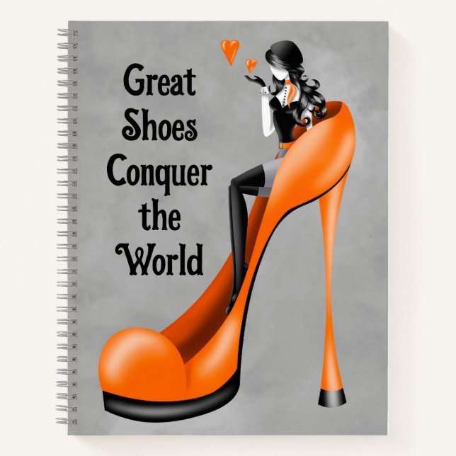 Fashion Diva in Stiletto   orange Notebook (Front)