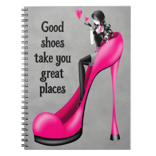 Fashion Diva in Stiletto   pink Notebook