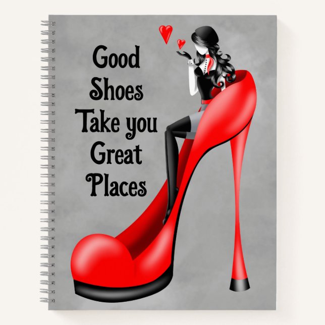 Fashion Diva in Stiletto Red Notebook (Front)