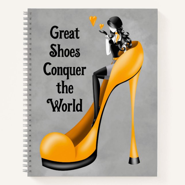 Fashion Diva in Stiletto Yellow Notebook (Front)