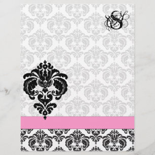 Fashion Diva Pink Raspberry Monogram Damask