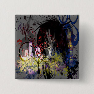 Fashion Diva Swirled 15 Cm Square Badge