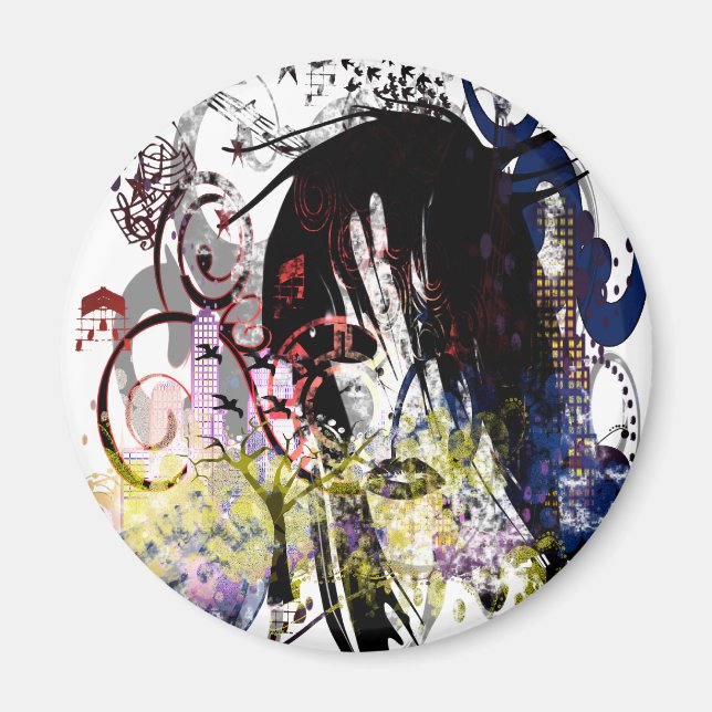 Fashion Diva Swirled Magnet (Front)