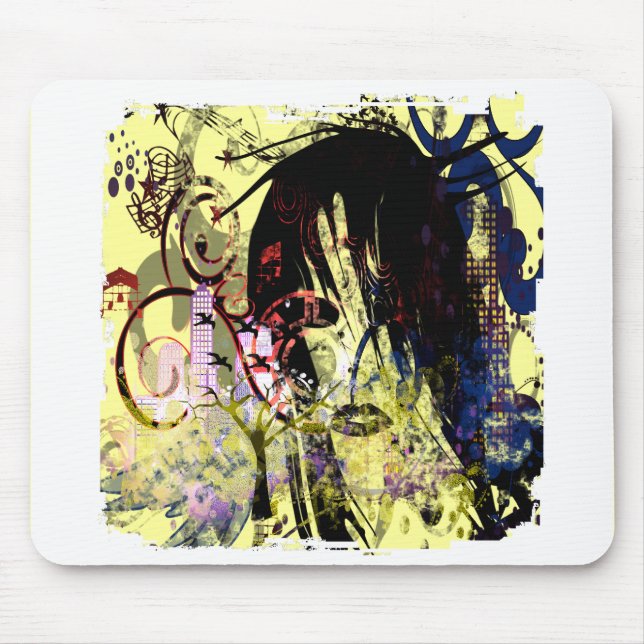Fashion Diva Swirled Mouse Pad (Front)
