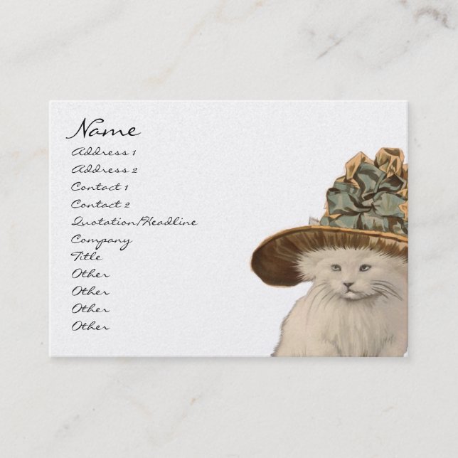 Fashion Diva Vintage Kitty Cat Business Cards (Front)