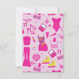 fashion doll clothes vintage 1990s pink invitation