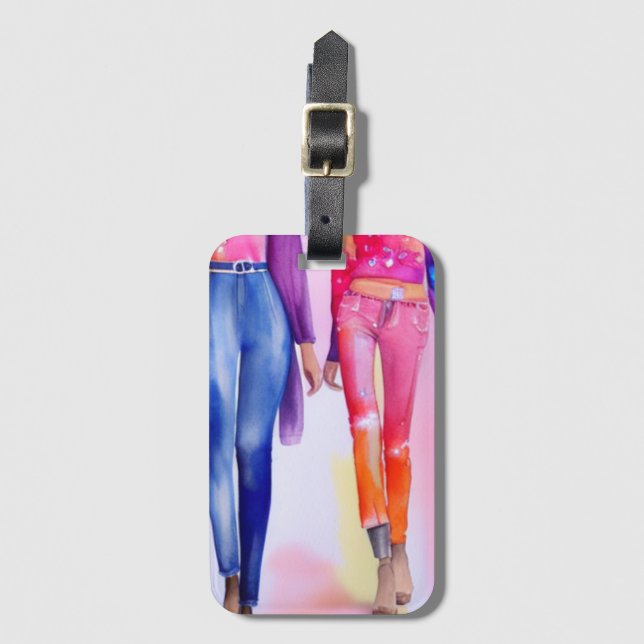 Fashion Drawing Luggage Tag (Front Vertical)
