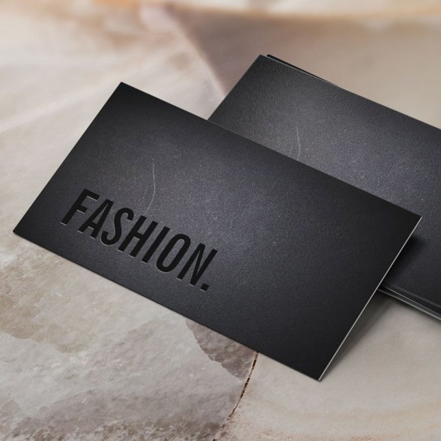 Fashion Elegant Dark Bold Text Minimalist Business Card (Creator Uploaded)