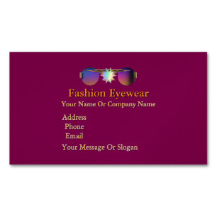 Fashion Eyewear Plum  Magnetic Business Card
