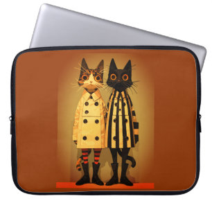 Fashion Felines – Quirky Cat Coats & Boots Laptop Sleeve