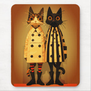 Fashion Felines – Quirky Cat Coats & Boots Mouse Pad