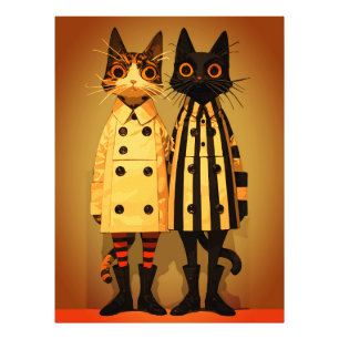 Fashion Felines – Quirky Cat Coats & Boots Photo Print
