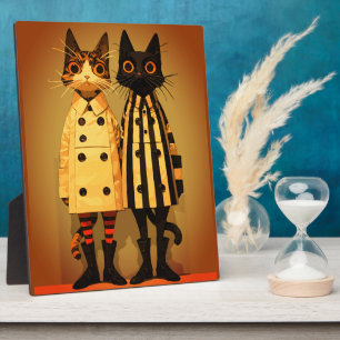 Fashion Felines – Quirky Cat Coats & Boots Plaque