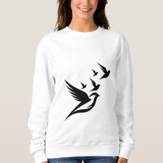 Fashion Flock: Elegant Women's Full Sleeve Bird De Sweatshirt