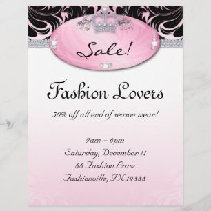 Fashion Flyer Hair Salon Jewellery Crown Pink