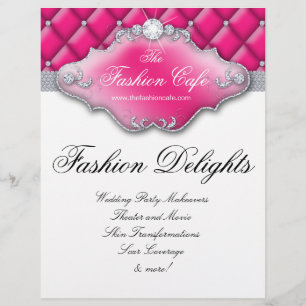 Fashion Flyer Hair Salon Satin Diamonds Pink