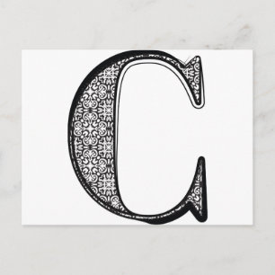 Fashion font, Letter C Postcard
