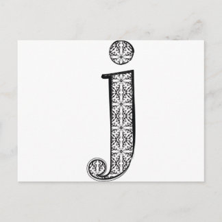 Fashion font, Letter j Postcard