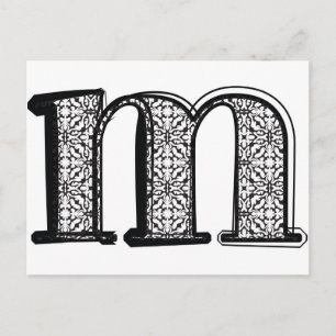 Fashion font, Letter m Postcard