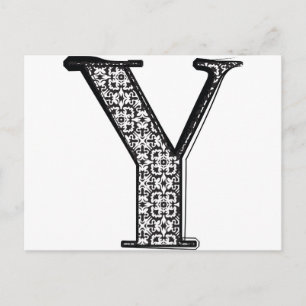 Fashion font, Letter Y Postcard
