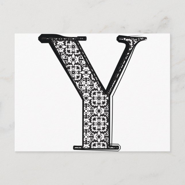 Fashion font, Letter Y Postcard (Front)