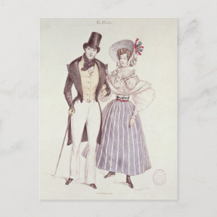 Fashion for Men and Women, 1830 Postcard