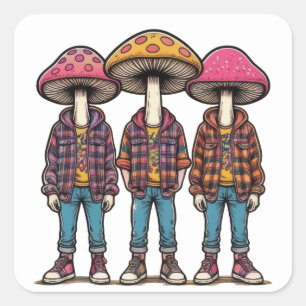 Fashion Fungus Trio Square Sticker