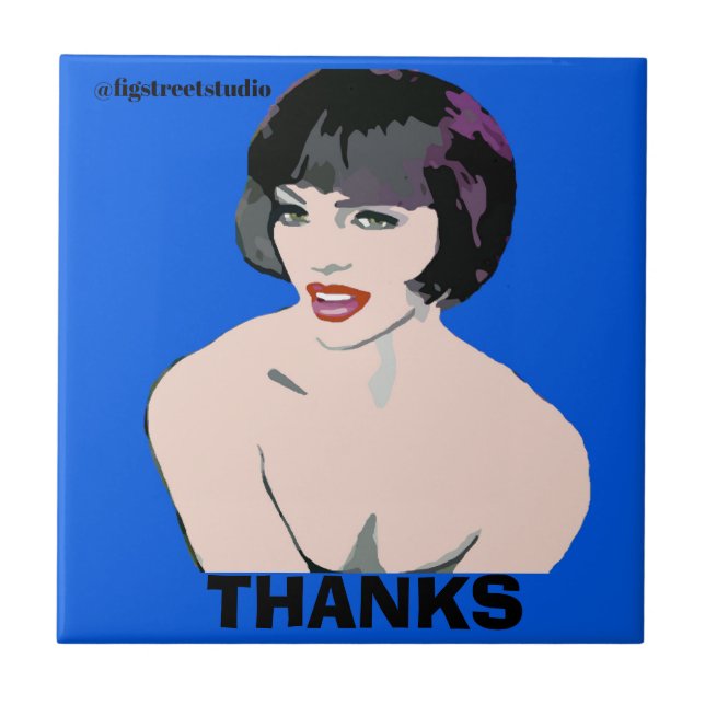 Fashion Gal, add edit text,  Ceramic Tile (Front)