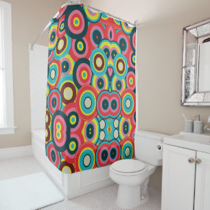 Fashion Geometric Vintage- Pattern Stylish Modern Shower Curtain