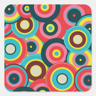 Fashion Geometric Vintage- Pattern Stylish Modern Square Sticker