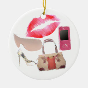 Fashion Girl Ceramic Ornament