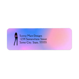 Fashion Girl in Blue Jeans Return Address Labels