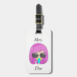 Fashion girl luggage tag