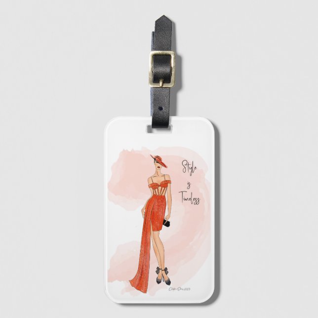Fashion Girl Luggage Tag (Front Vertical)