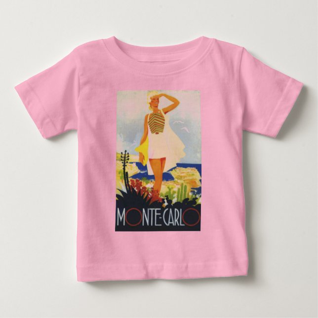 Fashion Girl Monte Carlo Beach Travel Baby T-Shirt (Front)