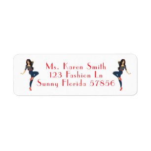 Fashion Girl Return Address Label