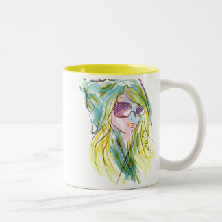 Fashion girl Two-Tone coffee mug