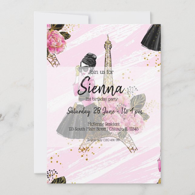 Fashion girly invitation (Front)