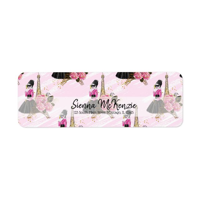 Fashion girly return address label (Front)