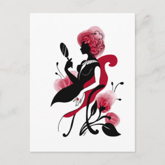 Fashion glamour beautiful graphic illustration postcard