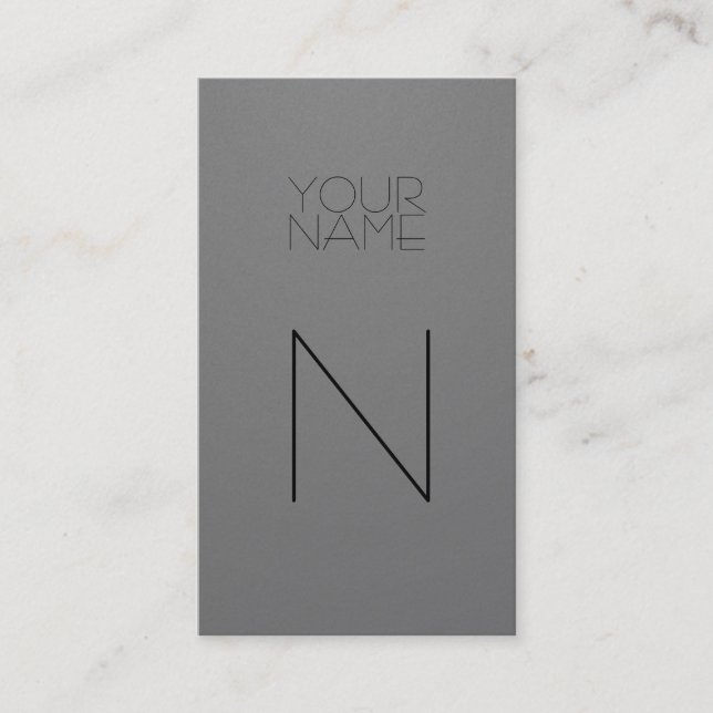 Fashion  Grey Black Business Card (Front)