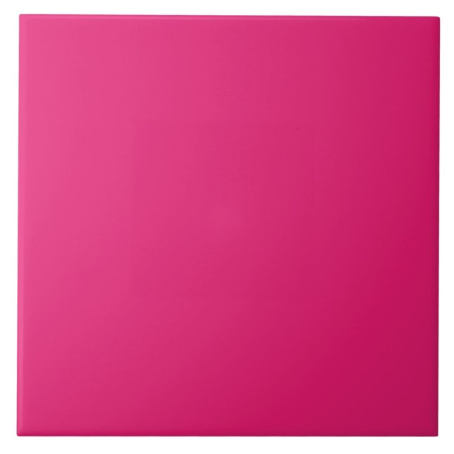 Fashion Hot Pink Personalised Colour Background Tile (Front)