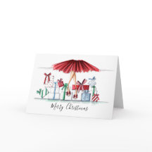 Fashion Illustrated Christmas Card Santa's Helper